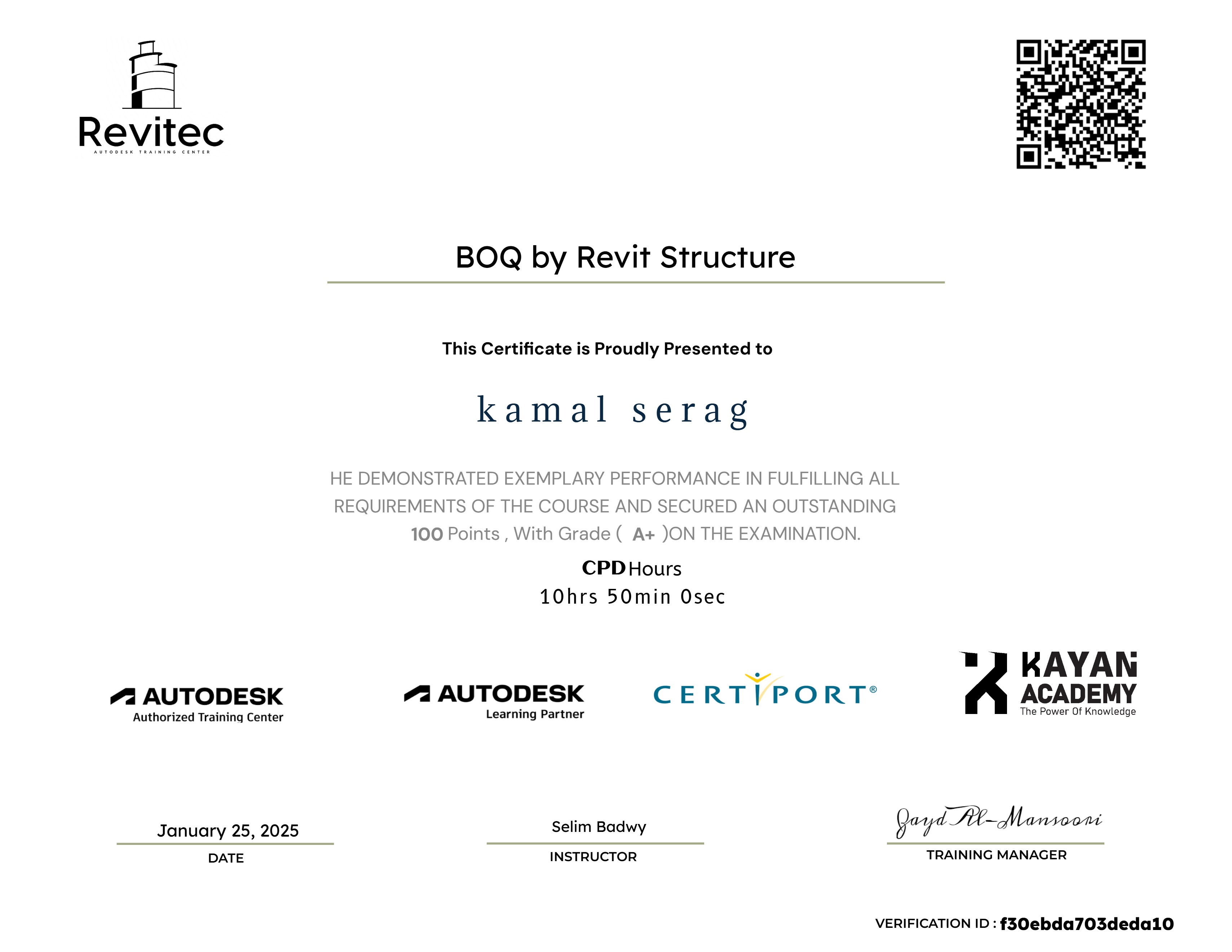 BOQ by Revit Structure